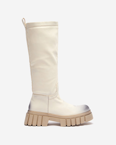 Cream women's Astaroth mid-calf boots - Footwear