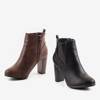 Dark brown women's boots on a higher post Corsella - Footwear
