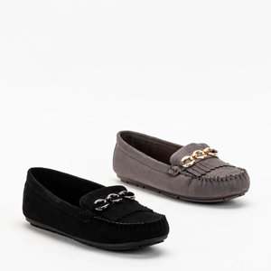 Dark gray Terikala eco-suede loafers for women - Footwear