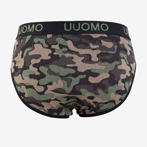 Dark green men's camo briefs - Underwear