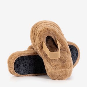 Fornax light brown women's fur slippers - shoes