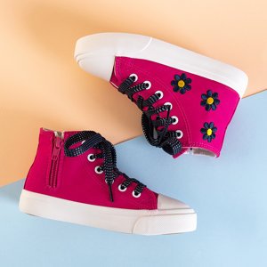 Fuchsia children's high sneakers Famot - Footwear