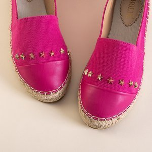 Fuchsia women's espadrilles with stars Fraus - Footwear