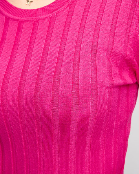 Fuchsia women's striped sweater - Clothing