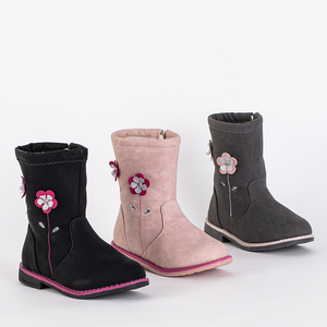 Girls 'black boots with a decorative upper Amini - Footwear