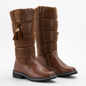 Girls' brown boots Deloy- Footwear