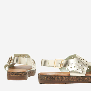 Gold Lionetta women's openwork sandals - Footwear