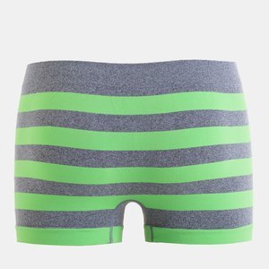 Gray and green striped boxer shorts for men - Underwear