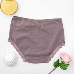 Gray and purple women's panties with lace PLUS SIZE - Underwear