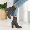 Gray boots on a post made of eco-suede Melinda - Footwear