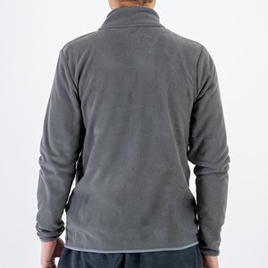Gray men's fleece with pockets - Clothing