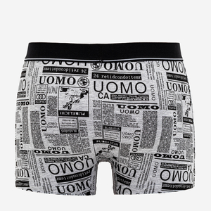 Gray patterned men's boxer shorts - Underwear