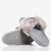Gray slippers with fur Millie - Footwear