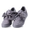 Gray sport shoes tied with a ribbon - Footwear 1