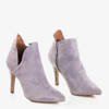 Gray women's boots on a high heel Annalisa - Footwear