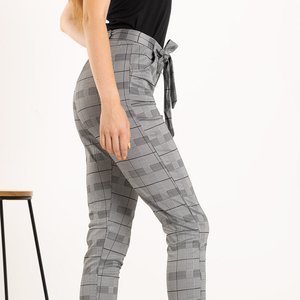 Gray women's checkered treggings - Pants