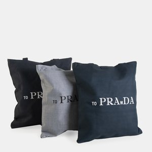 Gray women's fabric handbag - Handbags