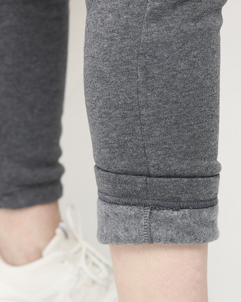 Gray women's insulated sweatpants- Clothing