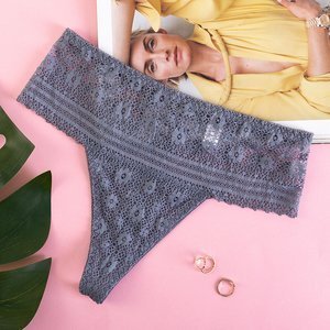 Gray women's thongs made of lace - Underwear