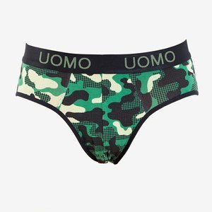 Green men's camo briefs - Underwear