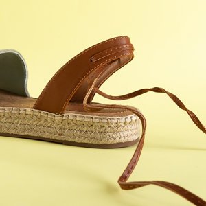 Green tied women's sandals by Alvina - Footwear