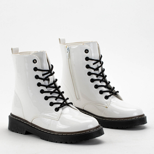 Hanis white lacquered boots - Footwear