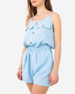 Ladies' blue short jumpsuit - Clothing