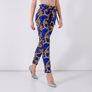 Ladies 'cobalt printed trousers - Clothing