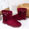 Ladies' maroon snow boots with Figga decorations - Footwear