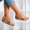 Ladies 'pink sandals on a thick Strolla platform - Footwear
