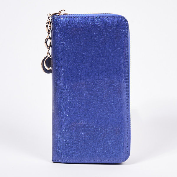 Large cobalt patent eco leather wallet - Accessories