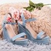 Light blue sandals on a Demetera wedge heel - Footwear 1