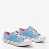 Light blue sneakers with pink laces Fips - Footwear