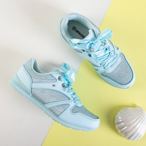 Light blue women's sports shoes with Clarinda ribbon tied - Footwear