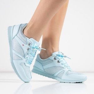 Light blue women's sports shoes with Clarinda ribbon tied - Footwear