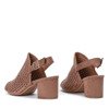 Light brown openwork sandals on the Farrell post - Footwear 1