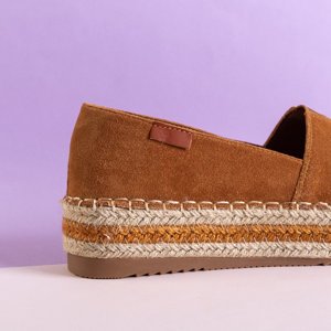 Light brown women's eco-suede platform espadrilles Ceresa - Footwear