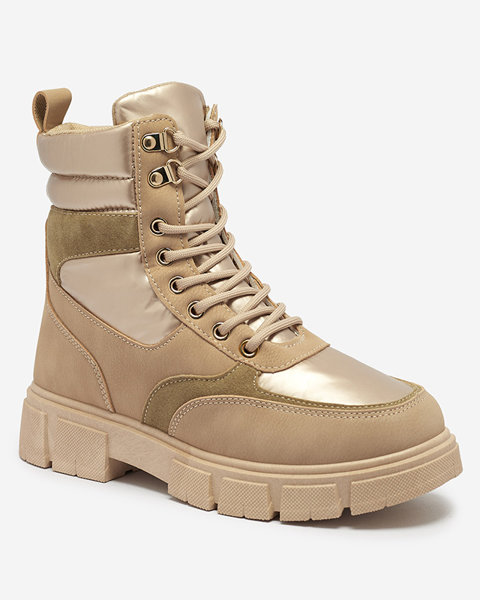 Light brown women's insulated trapper boots Kasemi- Footwear
