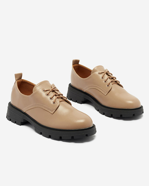Light brown women's lace-up half shoes Etrap- Footwear