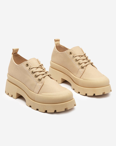 Light brown women's lace-up lace-up shoes Rozia - Footwear