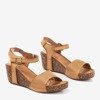 Light brown women's openwork sandals Elemia - Footwear