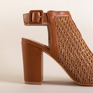 Light brown women's sandals on a Tairi post - Footwear