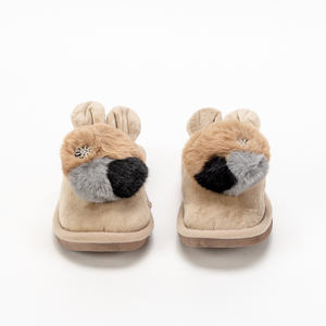 Light brown women's slippers with rabbit Rabitso - Footwear