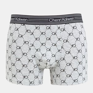 Light gray patterned men's boxer briefs - Underwear