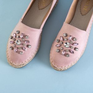 Light pink women's espadrilles with Lucila decorations - Footwear