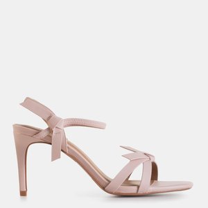 Light pink women's sandals on a high heel Anona - Footwear