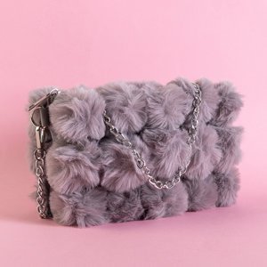 Light purple fur shoulder bag - Handbags
