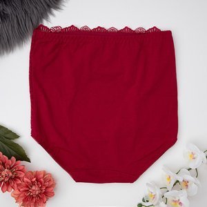 Maroon, slightly modeling lace panties - Underwear