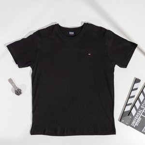 Men's Black Cotton T-Shirt - Clothing