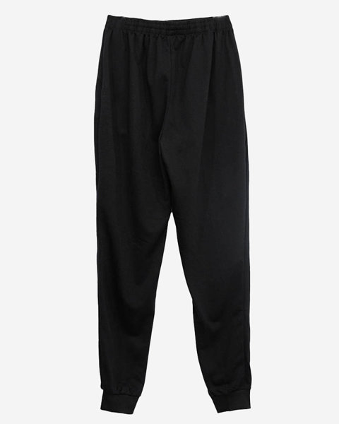 Men's black cotton sweatpants with pockets - Clothing